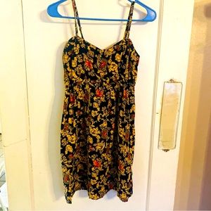 Atmosphere Dress Size 8 Floral Spaghetti Strap Shirred Cotton Boho Skater Dress